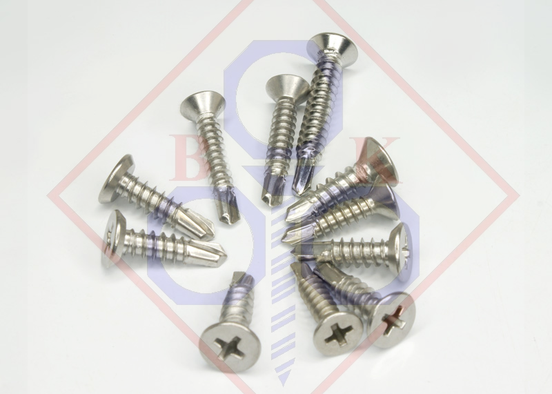 Vít tự khoan inox đầu bằng