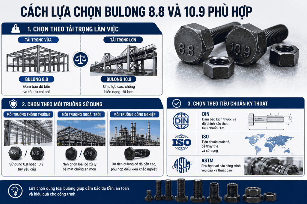 Cách Lựa Chọn Bulong 8.8 Và 10.9 Phù Hợp