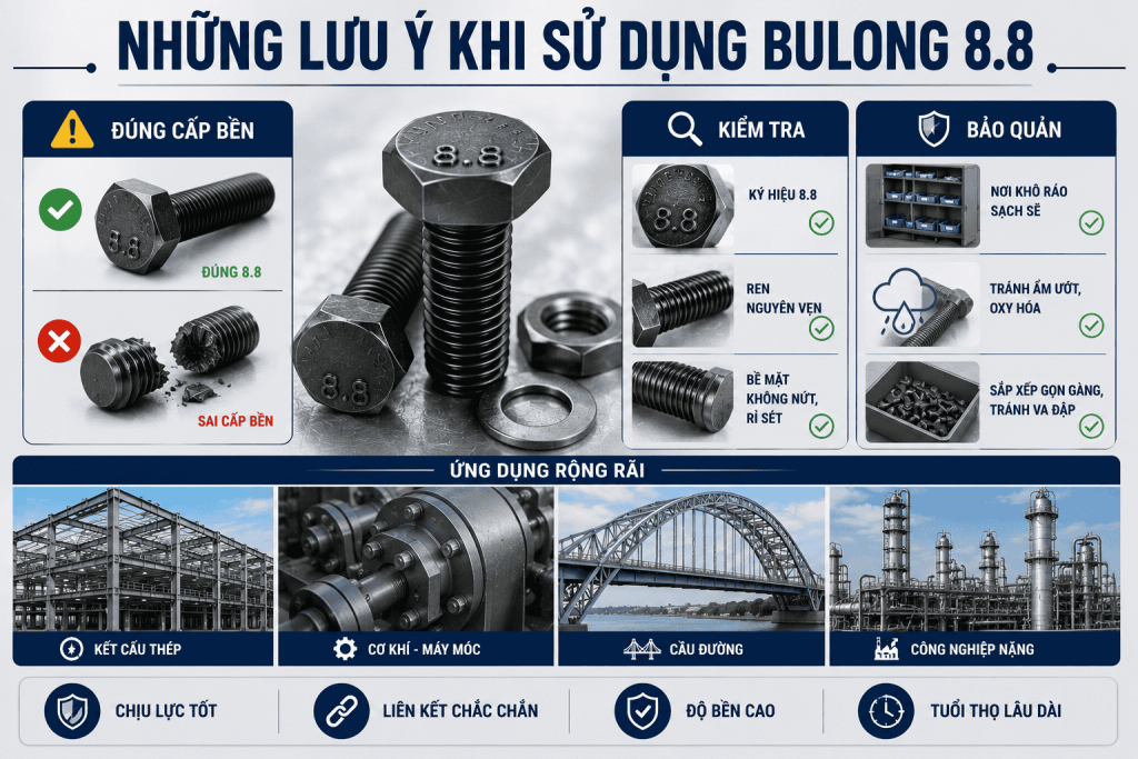 Những Lưu Ý Khi Sử Dụng Bulong 8.8
