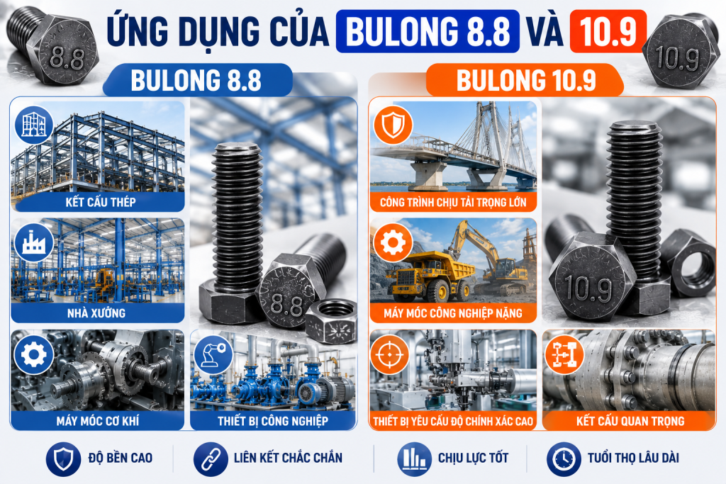 Ứng Dụng Của Bulong 8.8 Và 10.9