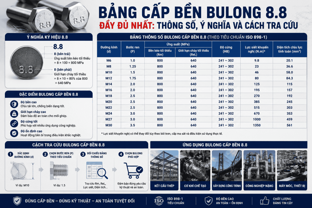 Bulong Cấp Bền 8.8 Là Gì?
