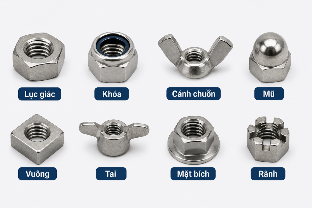các loại đai ốc phổ biến hiện nay