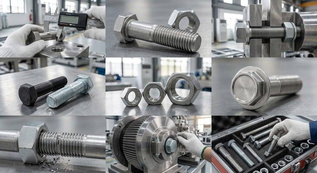 Cách chọn bulong ISO 4014 phù hợp Để chọn đúng bulong ISO 4014, cần kiểm tra đồng thời kích thước, vật liệu và điều kiện làm việc. Việc lựa chọn chính xác giúp mối ghép đạt độ bền và độ ổn định tốt hơn. 1. Xác định đường kính ren Trước tiên, cần xác định đường kính theo bản vẽ và tải trọng mối ghép. Các kích thước thường gặp gồm M6, M8, M10, M12, M16 và M20. Không nên chọn bulong có đường kính quá nhỏ so với tải trọng. Với mối ghép quan trọng, kích thước cần được xác định theo tính toán kỹ thuật. 2. Kiểm tra bước ren Bulong và đai ốc phải có cùng đường kính và bước ren. Sai bước ren có thể gây kẹt hoặc làm hỏng ren trong quá trình lắp. Với ren hệ mét bước thô, cần đối chiếu đúng thông số của từng cỡ bulong. Không nên chỉ dựa vào tên kích thước như M8 hoặc M10. 3. Xác định chiều dài bulong Chiều dài bulong phải phù hợp với tổng chiều dày các chi tiết cần liên kết. Cần đảm bảo phần ren có đủ chiều dài ăn khớp với đai ốc. Nếu bulong quá ngắn, diện tích ăn khớp ren có thể không đảm bảo. Nếu quá dài, phần ren dư có thể gây vướng trong quá trình lắp đặt. 4. Chọn cấp bền phù hợp Với mối ghép chịu tải, cần lựa chọn cấp bền bulong theo yêu cầu thiết kế. Các cấp bền thép thường gặp gồm 8.8, 10.9 và 12.9. Cấp bền của bulong cần đồng bộ với đai ốc và lực siết. Không nên tự ý thay đổi cấp bền khi chưa đánh giá khả năng chịu tải. 5. Chọn vật liệu phù hợp Cần lựa chọn thép carbon, thép mạ kẽm hoặc inox dựa trên môi trường sử dụng. Môi trường ẩm cần chú ý khả năng chống ăn mòn. Với môi trường có hơi muối hoặc hóa chất, nên cân nhắc vật liệu có khả năng chống ăn mòn cao hơn. Đồng thời, cần hạn chế kết hợp các vật liệu dễ gây ăn mòn điện hóa. 6. Kiểm tra tiêu chuẩn sản phẩm Khi đặt hàng, cần xác nhận đầy đủ ISO 4014, kích thước ren, chiều dài, vật liệu và cấp bền. Thông tin này giúp hạn chế tình trạng giao nhầm sản phẩm. Với mối ghép quan trọng, nên đối chiếu bản vẽ kỹ thuật và yêu cầu thiết kế trước khi lựa chọn. Đây là cơ sở để đảm bảo bulong đáp ứng đúng điều kiện làm việc.