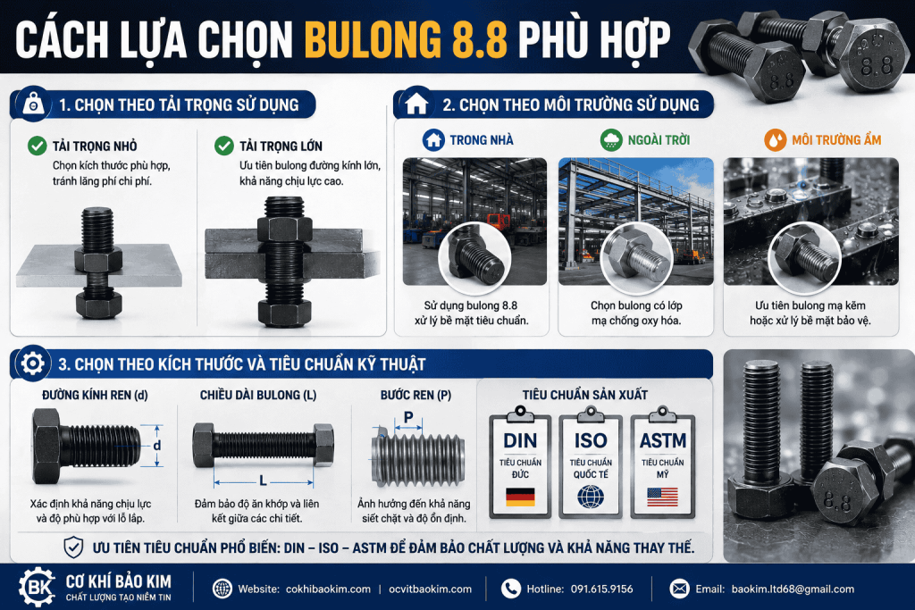 Cách Lựa Chọn Bulong 8.8 Phù Hợp
