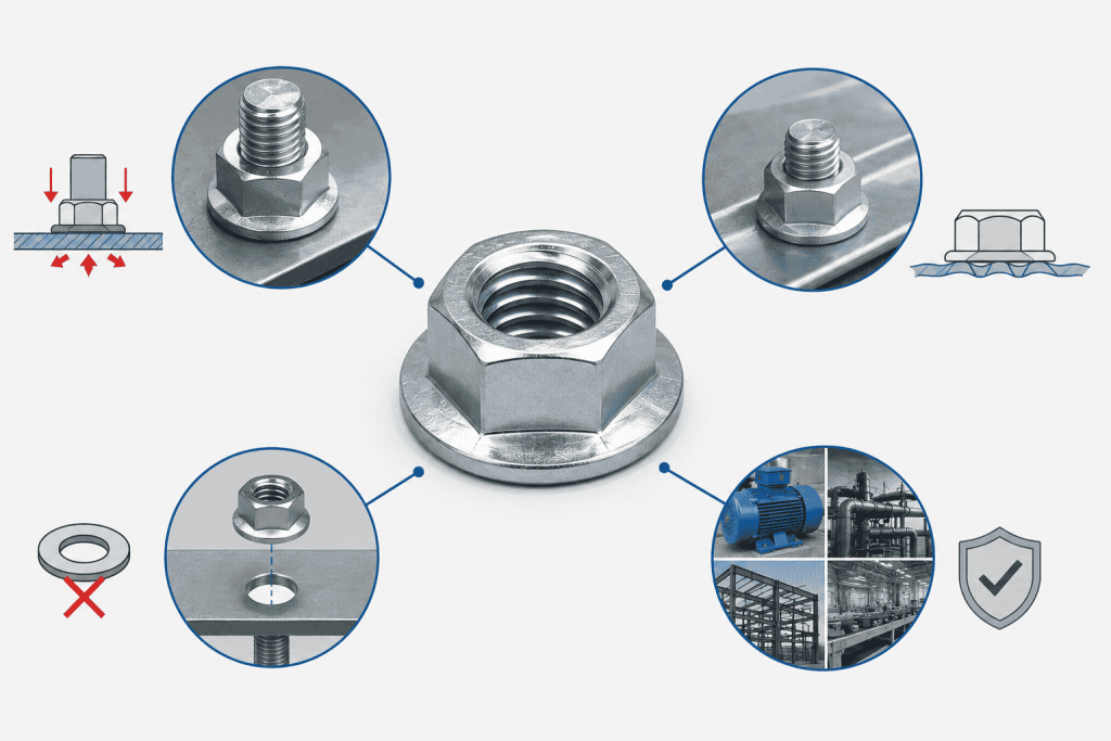 Công dụng của đai ốc mặt bích DIN 6923
