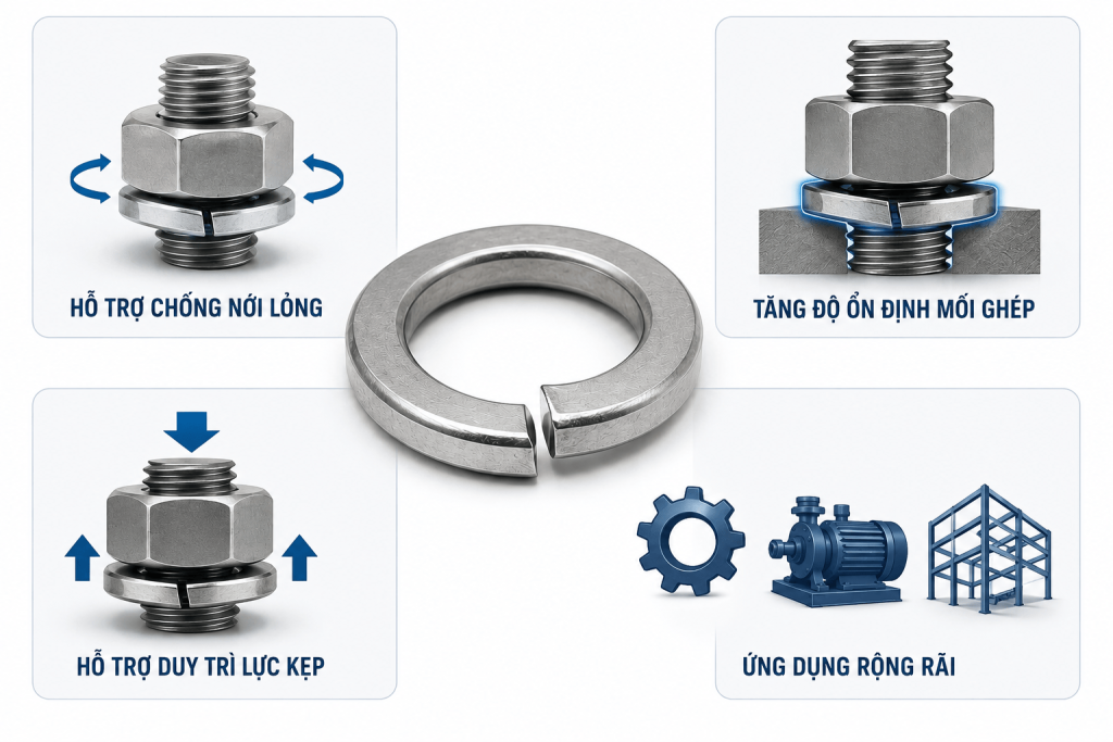 Công dụng của vòng đệm vênh DIN 127