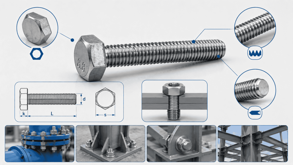 Đặc điểm cấu tạo của bulong lục giác ISO 4017