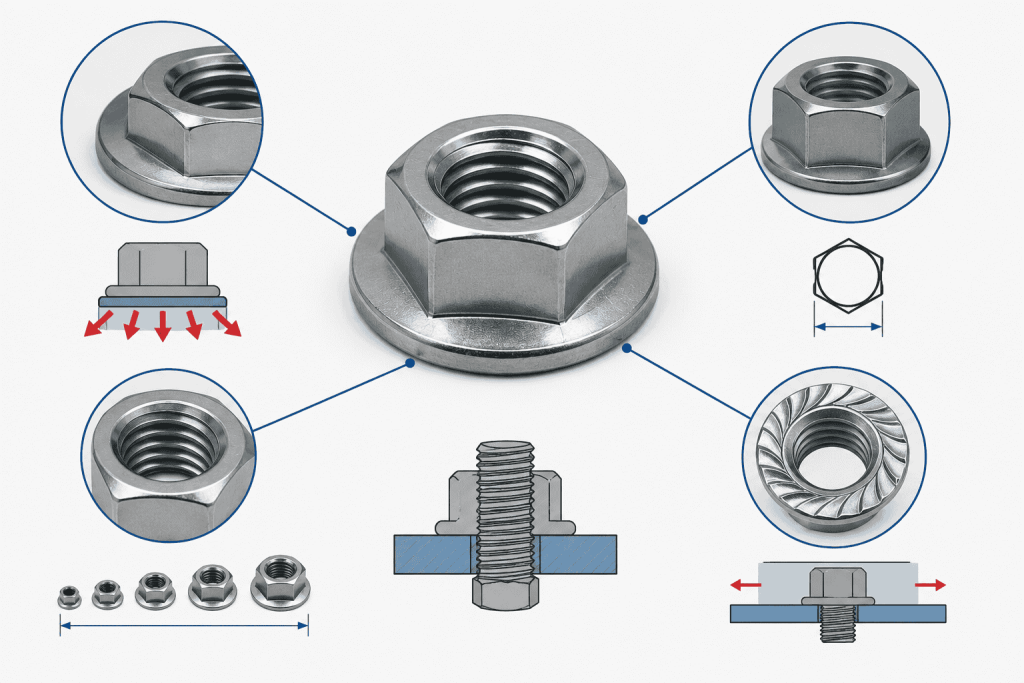 Đặc điểm cấu tạo của đai ốc mặt bích DIN 6923