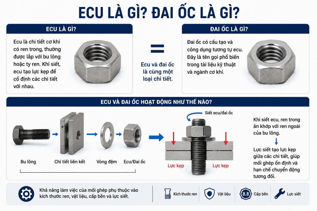 Ecu là gì? Đai ốc là gì?