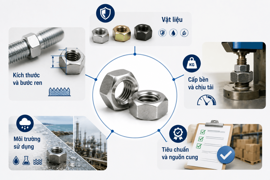 Những yếu tố cần xem xét khi chọn đai ốc