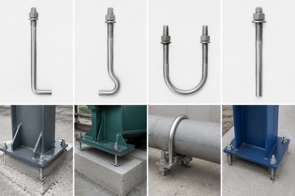 So Sánh Các Loại Bulong Móng Phổ Biến