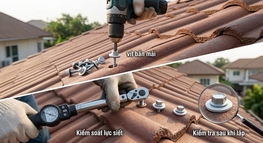 Lưu ý khi sử dụng vít bắn mái ngoài trời