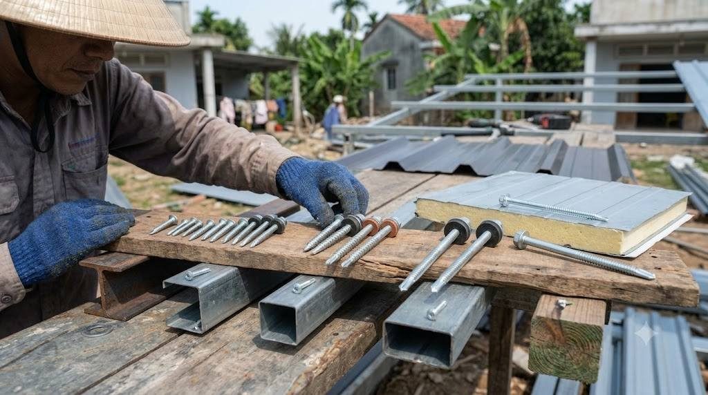 Cách chọn vít bắn tôn theo kết cấu mái