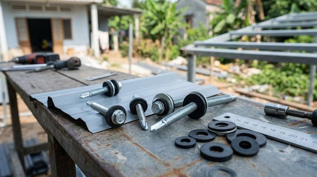 Dụng cụ cần chuẩn bị trước khi bắn vít tôn