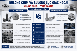bulong chìm và bulong lục giác ngoài khác nhau như thế nào
