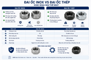 Đai Ốc Inox Hay Thép: Nên Chọn Loại Nào? So Sánh Chi Tiết